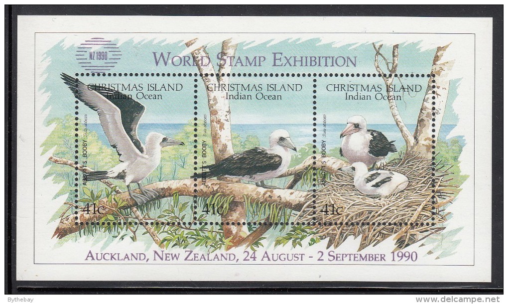 Christmas Island MNH Scott #274d Souvenir Sheet Of 3 Abbott´s Booby - World Stamp Exhibition Overprint - Christmas Island