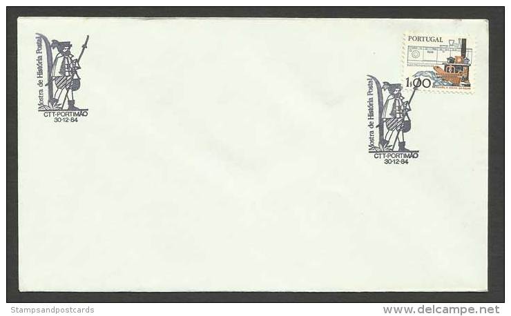 Portugal Cachet Commémoratif Expo Philatelique Postier Portimão Algarve 1984 Philatelic Expo Mail Carrier Event Pmk - Postal Logo & Postmarks