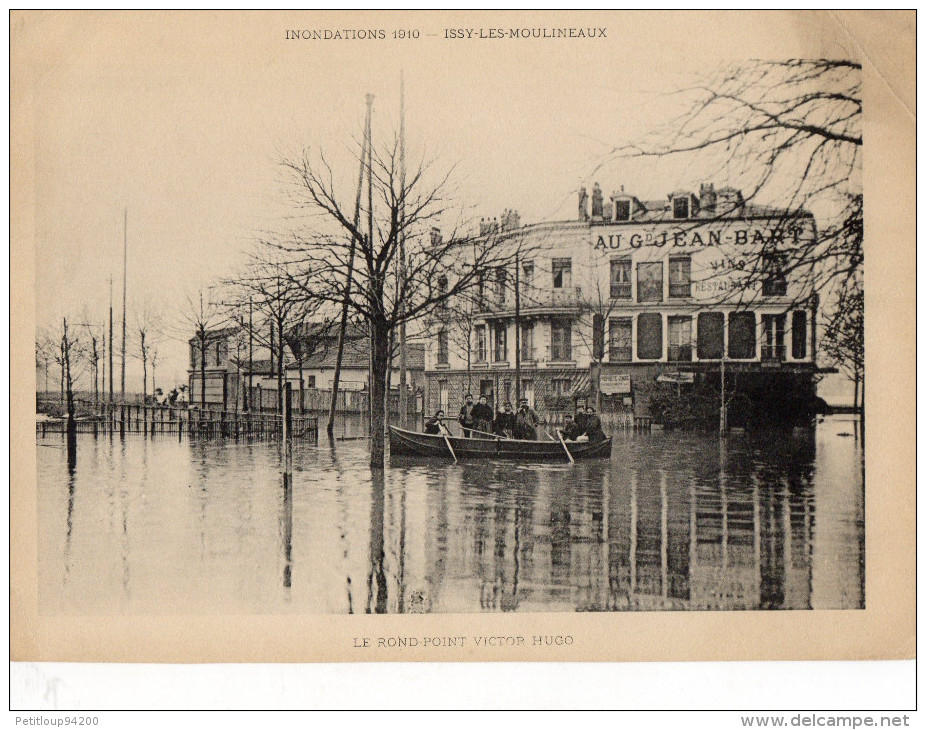 ESTAMPE  INONDATIONS 1910   ISSY-LES-MOULINEAUX  Le Rond-Point Victor Hugo - Estampes & Gravures