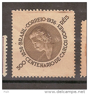 Brazil ** & Cent. Do Nasc. De Carlos Gomes Compositor, Opera O Guarani 1936  (307) - Nuevos
