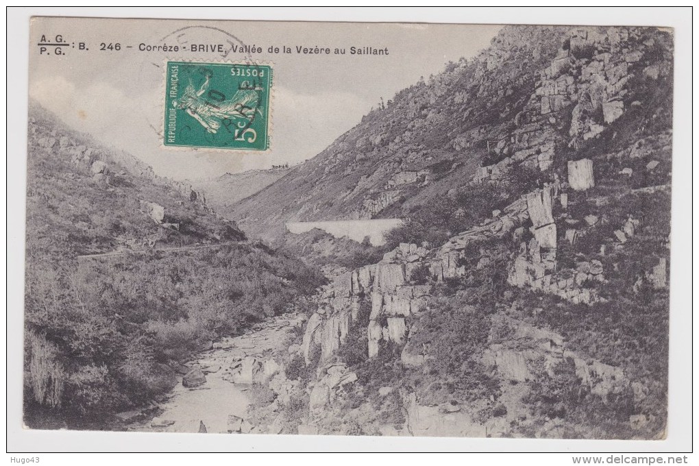 (RECTO / VERSO) BRIVE EN 1910 -  N° 248 - VALLEE DE LA VEZERE AU SAILLANT - Brive La Gaillarde