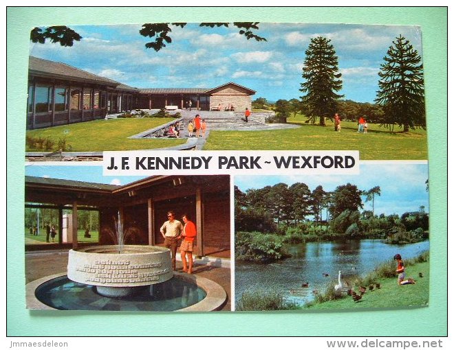 Ireland 1982 Postcard "Kennedy Memorial - Wexford" To England - Fish Salmon - Covers & Documents