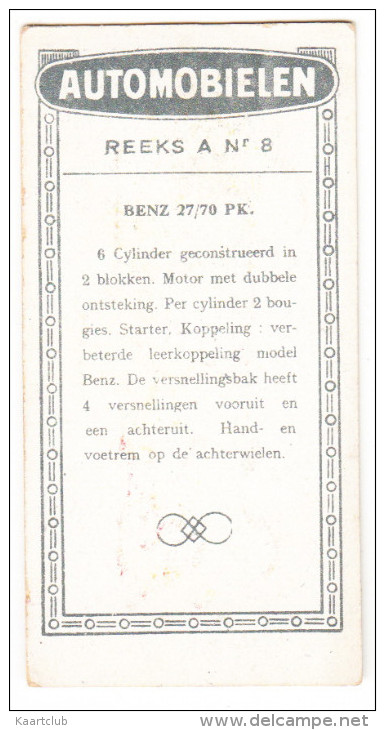 BENZ  27 / 70 PK    (Automobielen Reeks A. Nr. 8) - Autos
