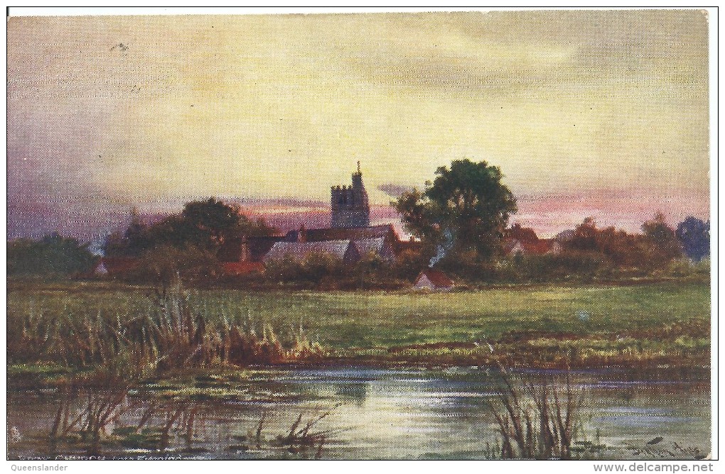 Bray Church Late Evening "Up The River"  Series 1 Raphael Tuck & Sons Oilette No 6420 Used  Both Sides Shown - Other & Unclassified