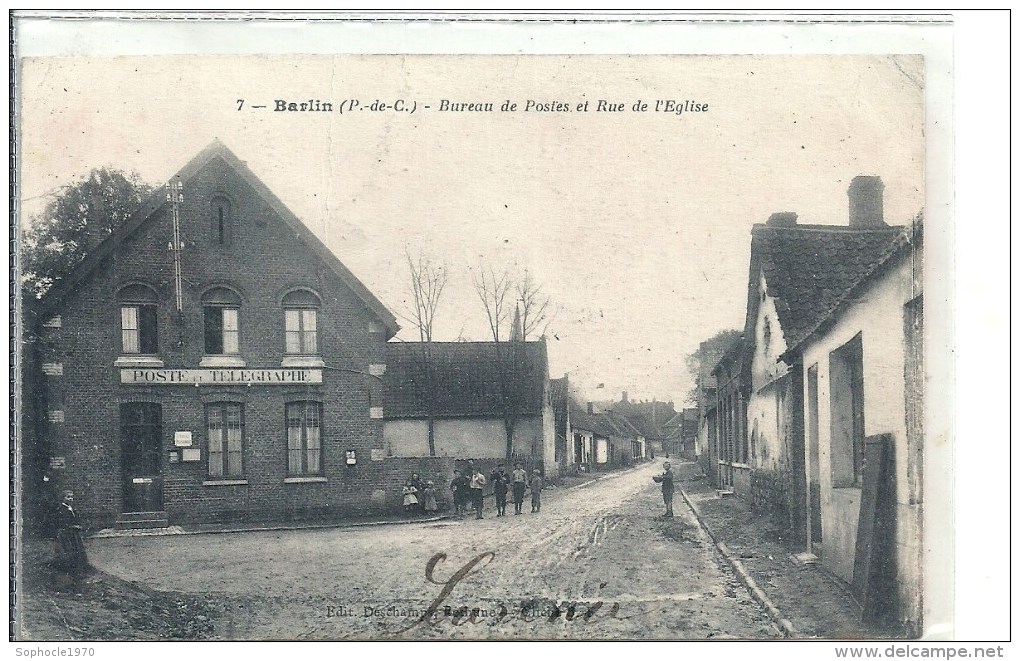 NORD PAS DE CALAIS - 62 - PAS DE CALAIS - SELECTION -BARLIN - Bureau De Postes Et Rue De L'église - Barlin