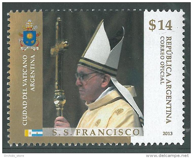 ARGENTINA 2013 MNH STAMP 14$ Pope Francis - Unused Stamps
