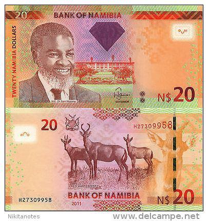 Namibia 20 Dollars (2011) - Parliament Building/Red Hartebeest - Namibia