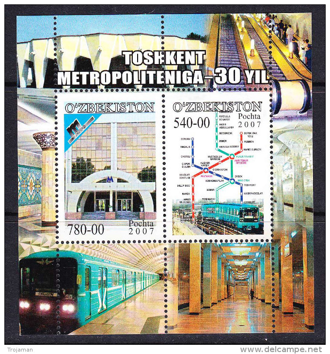 UZB-	37	UZBEKISTAN – 2007 METROPOLITAN 30TH - Trains