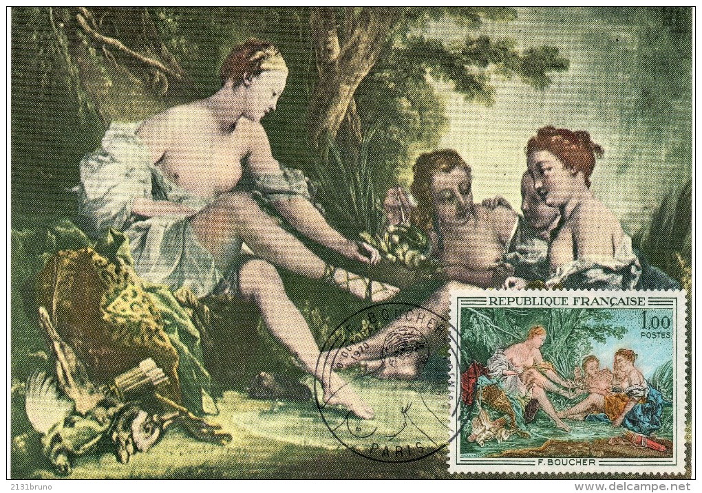 FRANCOIS  BOUCHER DIANE  CARTE  OBLITERATION PREMIER JOUR RARE - Pittura & Quadri