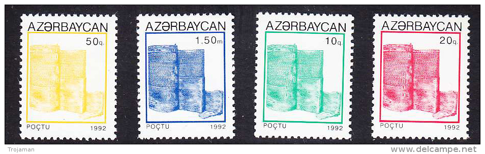 AZE-19	AZERBAIJAN 1992 - Schlösser U. Burgen