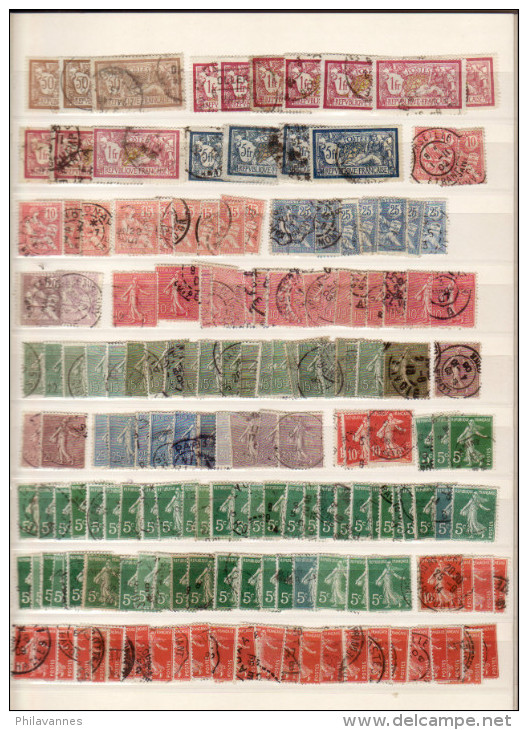 Gros  Classeur : FRANCE, Timbres Oblitérés, Avec Doubles, Cote Importante ( Lot 1412) - Collections (with Albums)