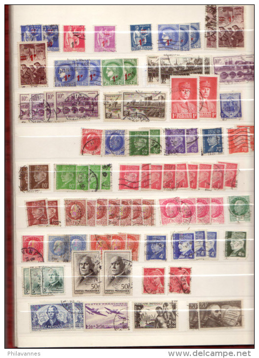 Gros  classeur : FRANCE, timbres oblitérés, avec doubles, cote importante ( lot 1412)