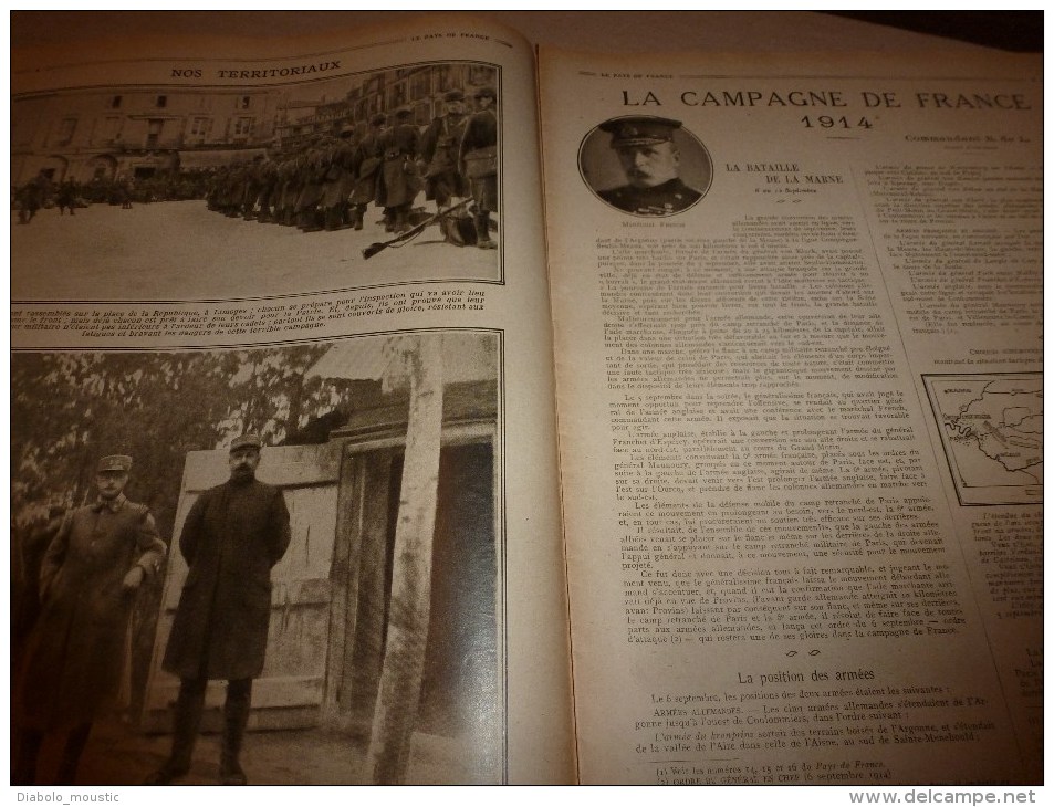 1915 JOURNAL de GUERRE(Le Pays de France):Lunéville;Limoges ;Fricourt;Péniches-Ambulances;PROJECTILES et EXPLOSIFS;Dijon