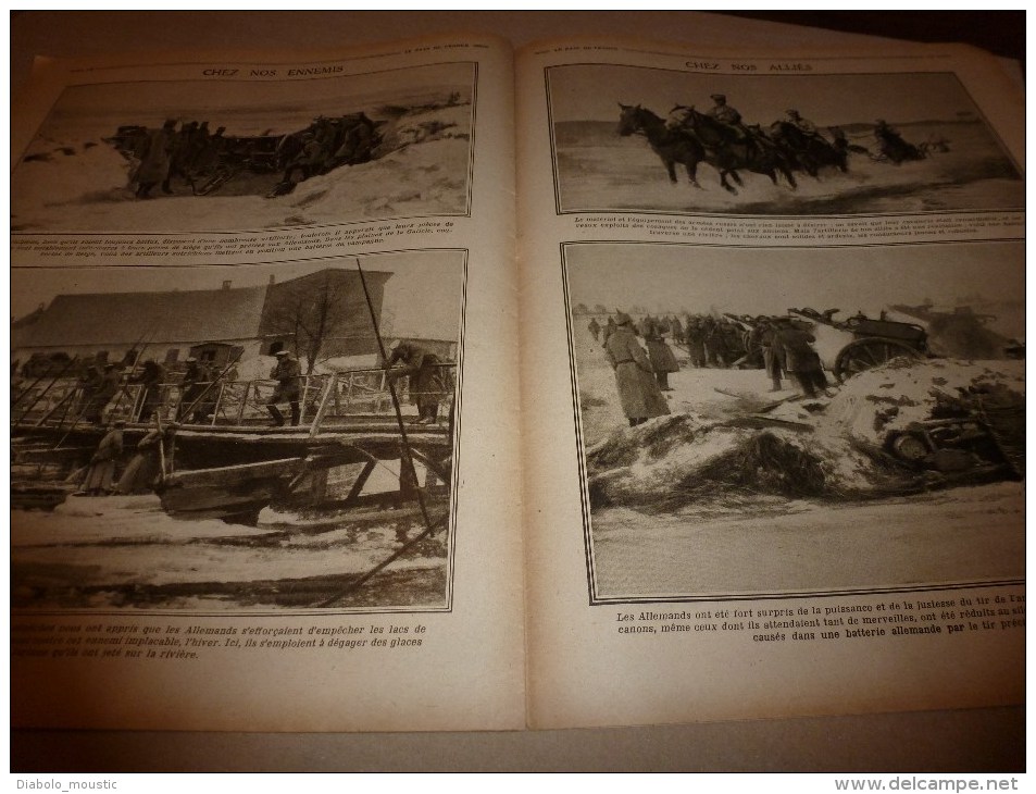 1915 JOURNAL de GUERRE(Le Pays de France):Lunéville;Limoges ;Fricourt;Péniches-Ambulances;PROJECTILES et EXPLOSIFS;Dijon