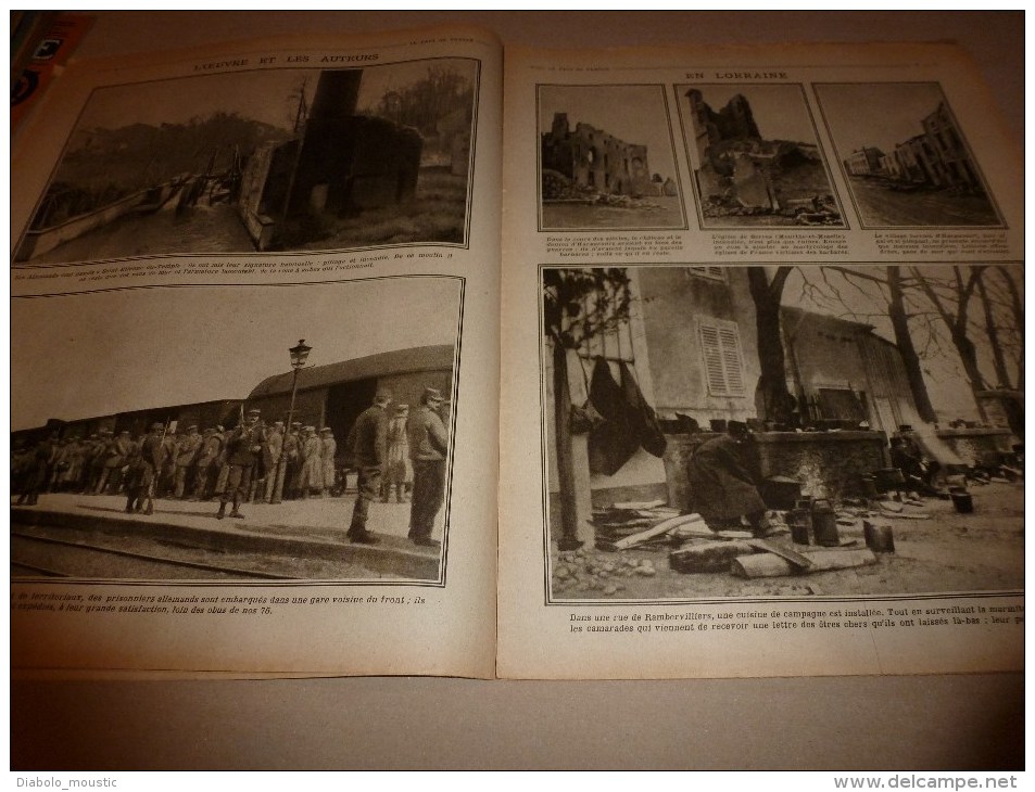 1915 JOURNAUX de GUERRE(Le Pays de France):La Thur;Trilport;St-Etienne- du-Temple;Rambervilliers; Soldats-Bucherons..etc