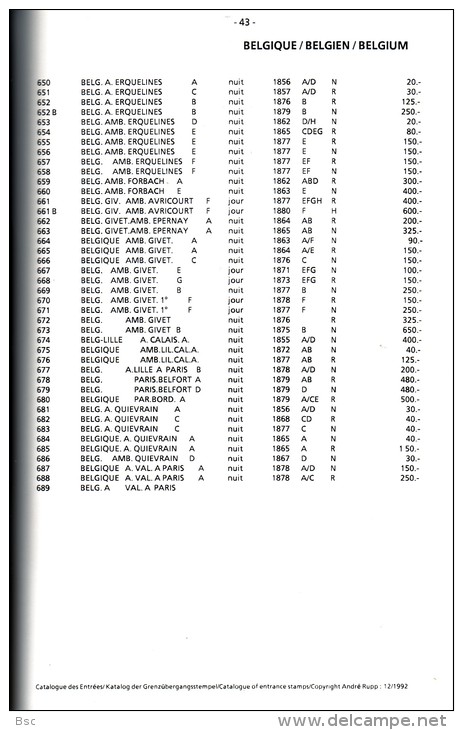 RAILWAY PARCEL POST CANCELLATIONS OF BELGIUM (Catalogue Des Oblitérations Chemin De Fer Belge) - Nord Belge