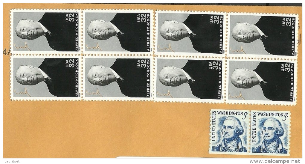 USA 2014 To ESTONIA Estland Estonie With 8 Alfred Hitchcock Stamps (uncanceled) - 2011-...