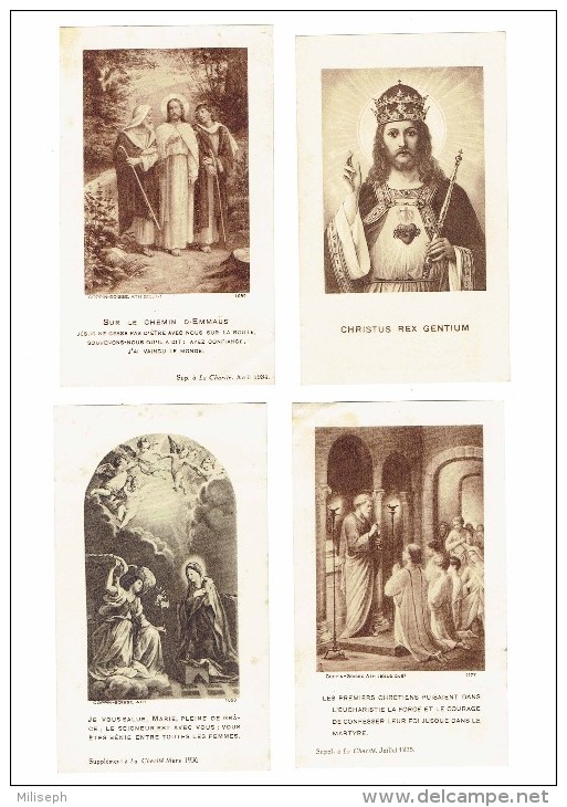 4 Images Religieuses - Supplément à La Charité - 1934 - 1935 - 1936 - Imprimerie COPPIN - GOISSE , ATH     (3648) - Religione & Esoterismo