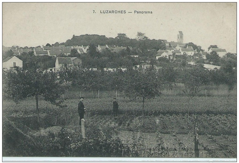 95 Val D´Oise, LUZARCHES, Panorama, Personnages, Scan Recto-Verso - Luzarches