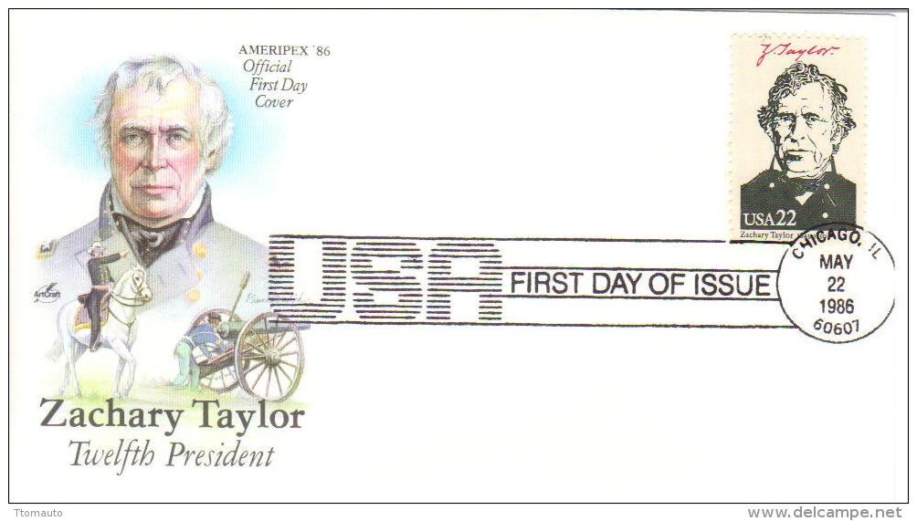 US Presidents  -  Zachary Taylor  -  Douzième  President  -  1er Jour  -  FDC - George Washington