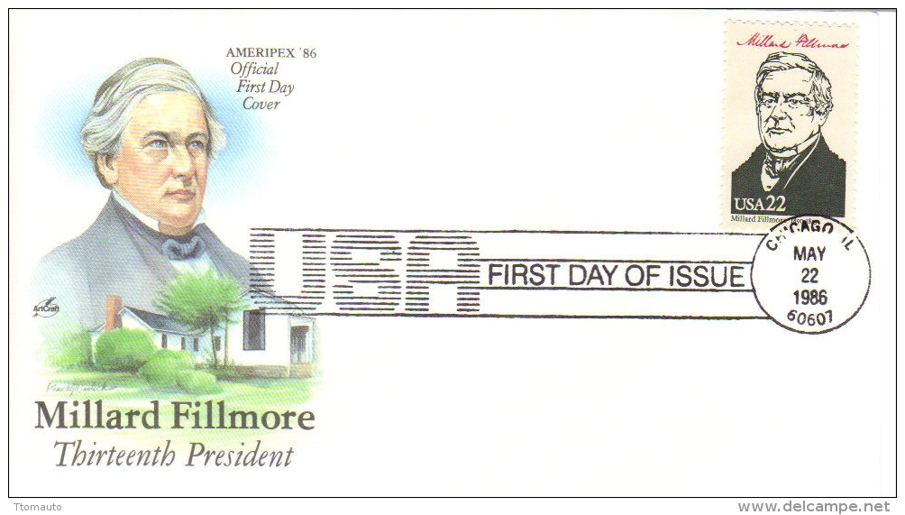 US Presidents  -  Millard Fillmore  -  Treizième  President  -  1er Jour  -  FDC - George Washington