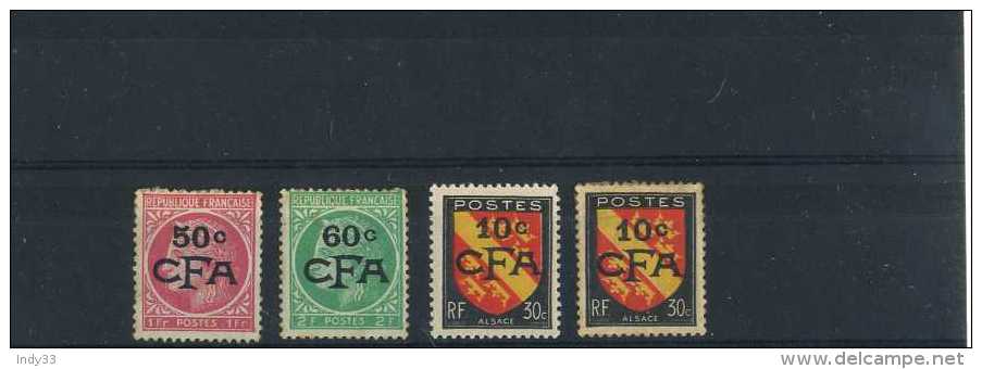 - FRANCE COLONIES . REUNION 1949/75  . TIMBRES CFA - Neufs