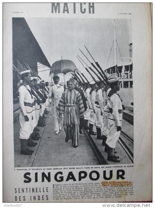 Singapour  Sentinelle Des Indes    Negri Sembilan 1939 - Unclassified