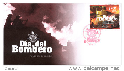 MEXICO 2014 BOMBEROS FIREFIGHTER FIRST DAY COVER FDC - Mexiko