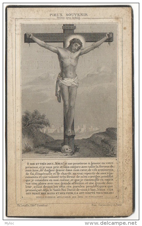 Doodsprentje. Image Pieuse Mortuaire. Leonia-Elodia Vandeputte. Waregem 1851/Merelbeke 1897. - Images Religieuses