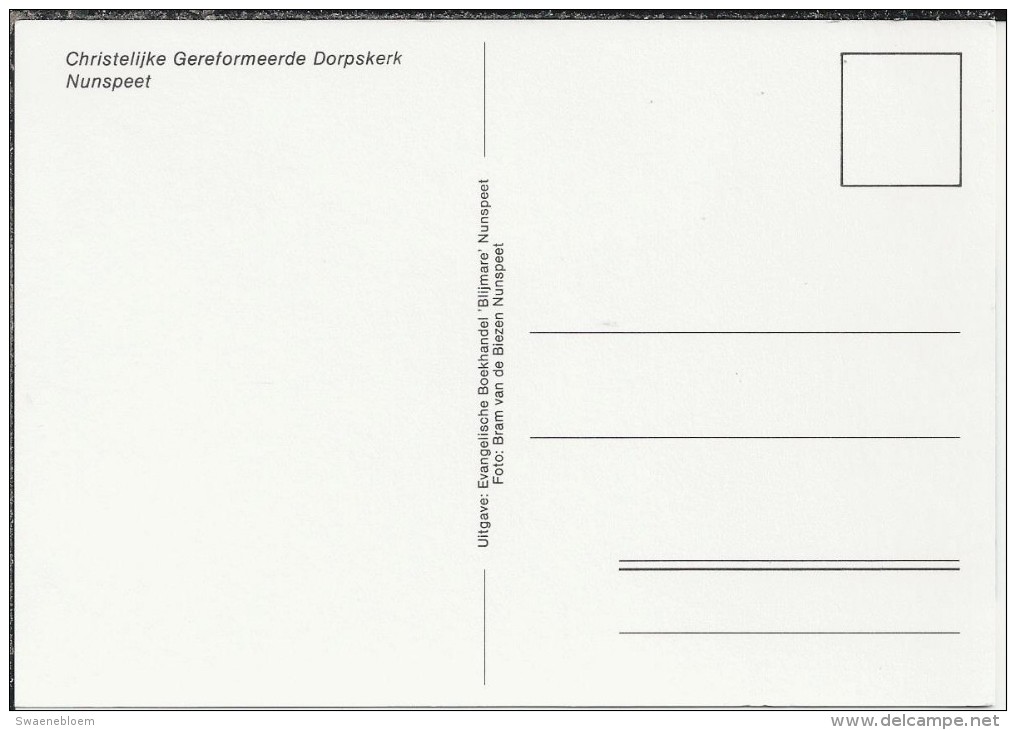 NL.- Ansichtkaart - Nunspeet. Christelijk Gereformeerde Dorps Kerk. 2 Scans - Nunspeet