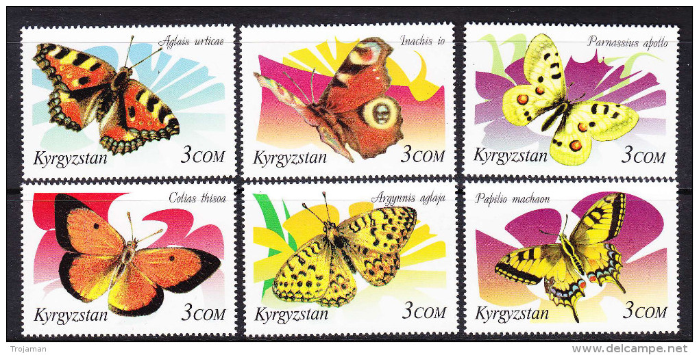 KGZ-	25	KYRGYSZTAN – SET BUTTERFLIES - Vlinders