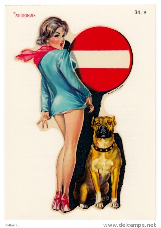 PIN UP - VECCHIA DECALCOMANIA AD ACQUA - ART DECO-CALS - ILLUSTRATA DA ZILOKI - BOSTON - Vedi Retro - Other & Unclassified