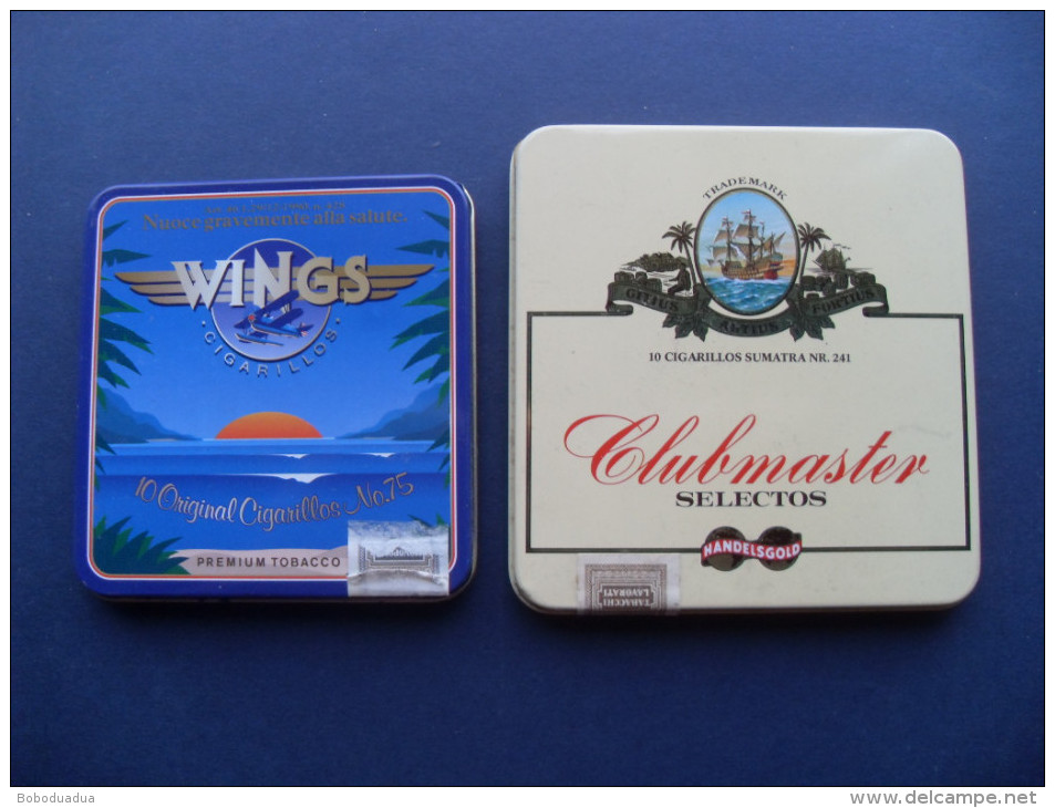 N. 2 SCATOLE SIGARI WINGS E CLUBMASTER IN LATTA (VUOTE) - Empty Tobacco Boxes