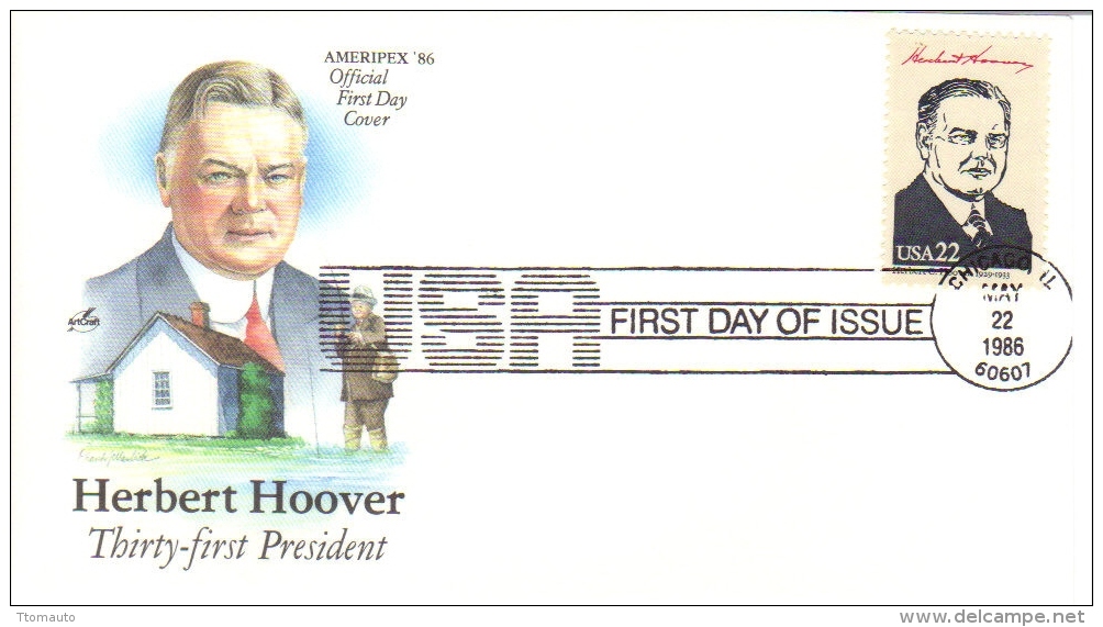 US Presidents  -   Herbert Hoover   -  Treize Et Un  President  -  1er Jour  -  FDC - George Washington