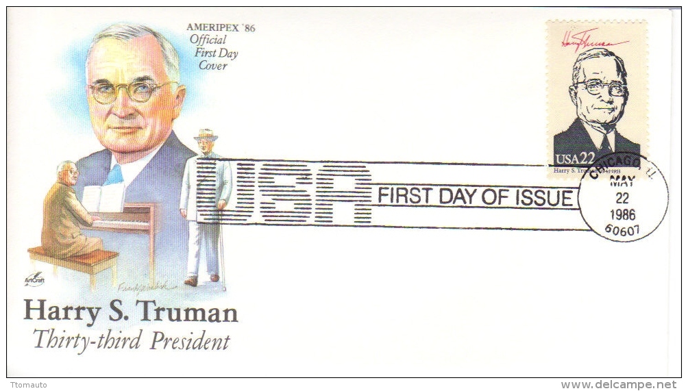 US Presidents  -   Harry S.Truman   -  Treize-troizième  President  -  1er Jour  -  FDC - George Washington
