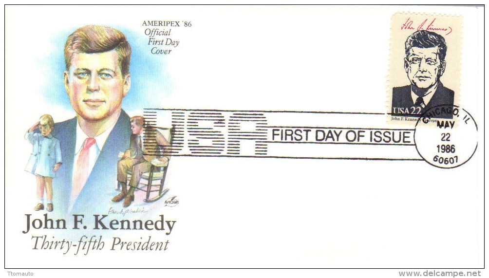 US Presidents  -   John F.Kennedy   -  Treize-cinquième  President  -  1er Jour  -  FDC - George Washington