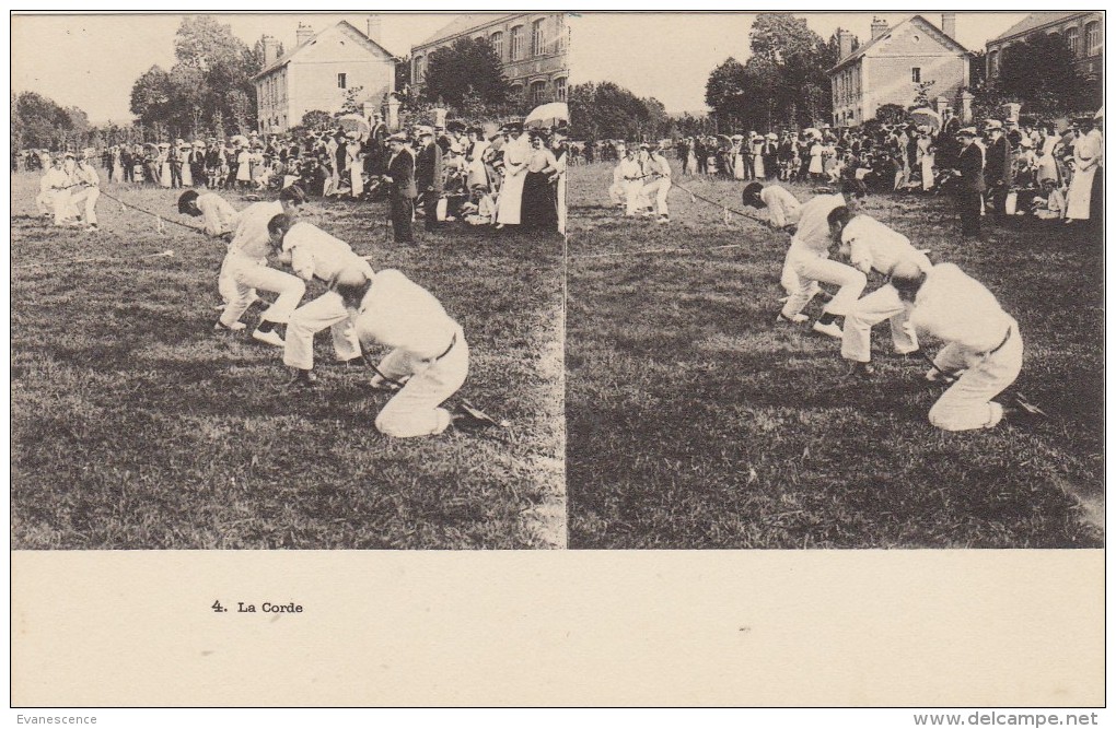 CARTE STEREOSCOPIQUE /  JEUX /  LA CORDE   /////  REF AOUT 14 /  N° 3498 - Jeux Régionaux