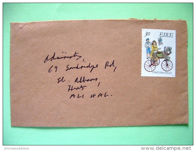 Ireland 1991 Cover To England - Child Horse Tricycle (Scott 825 = 1.10 $) - Lettres & Documents