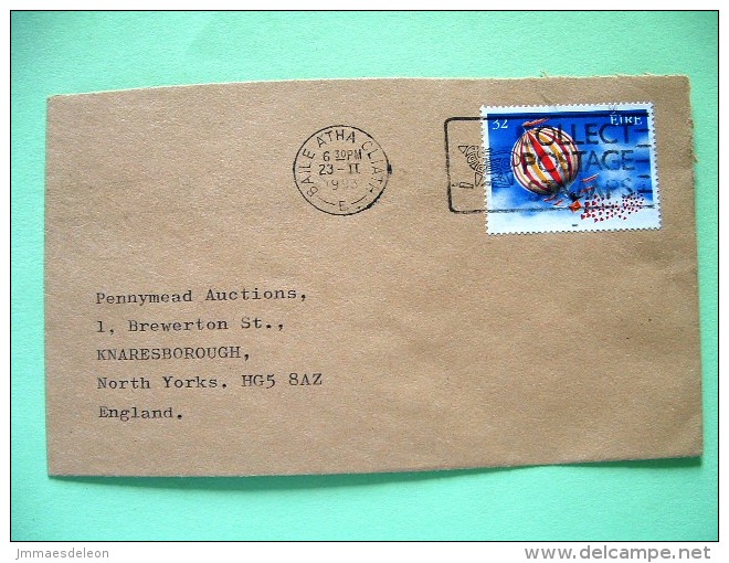 Ireland 1993 Cover To England - Love - Balloon With Hearts (Scott 886 = 1.25 $) - Storia Postale