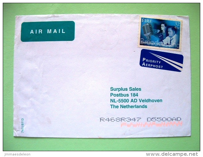 Ireland 2001 Cover To Holland - Radio - Broadcasting In Ireland - Microphone - Storia Postale