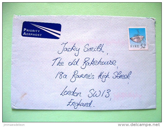 Ireland 2001 Cover To England - Broighter Boat - Scott 790 = 2 $ - Cartas & Documentos