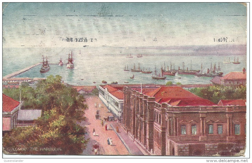 Colombo The Harbour Wide Wide World  Series 1 Raphael Tuck & Sons Oilette No 7481 Stamp Removed  Used  Both Sides Shown - Sri Lanka (Ceylon)