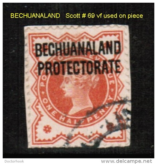 BECHUANALAND PROTECTORATE    Scott  # 69 VF USED ON PIECE - 1885-1964 Protectorat Du Bechuanaland