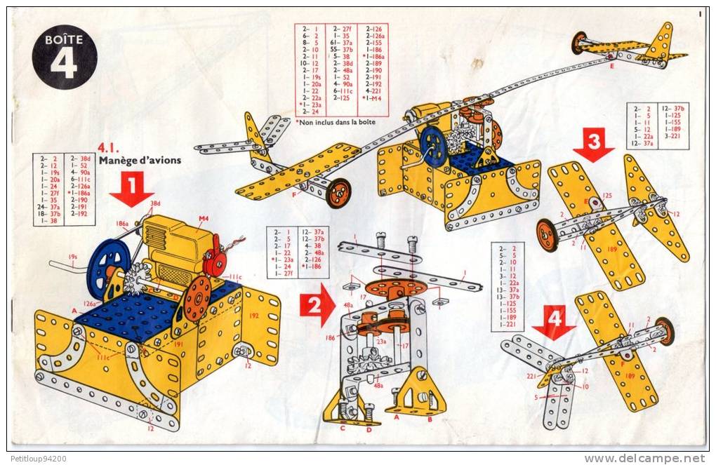 CATALOGUE MECCANO   Boite No 4 - Meccano