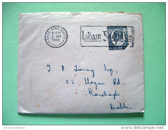 Ireland 1945 Cover To Dublin - Edmund Rice (stamp Folded) - Cartas & Documentos