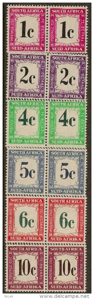 SOUTH AFRICA 1961 Postage Due SG D45/50 HM #CM741 - Timbres-taxe