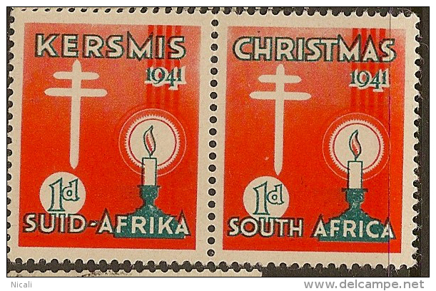 SOUTH AFRICA 1941 TB Seal H Pair HM #CM724 - Other & Unclassified