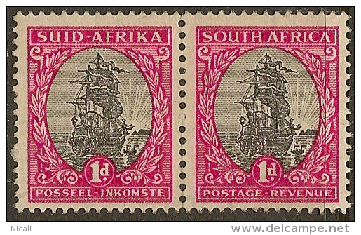 SOUTH AFRICA 1951 1d H Pair SG 135 U #CM552 - Usati