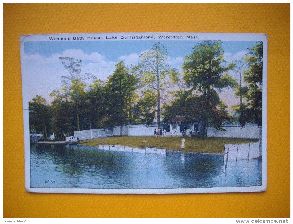 Cpa  WORCESTER - Massachussts - Women´s Bath House - Lake Quinsigamond - états Unis - Worcester