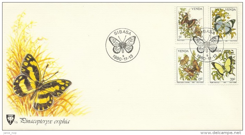 Venda 1980 Butterflies FDC - Venda